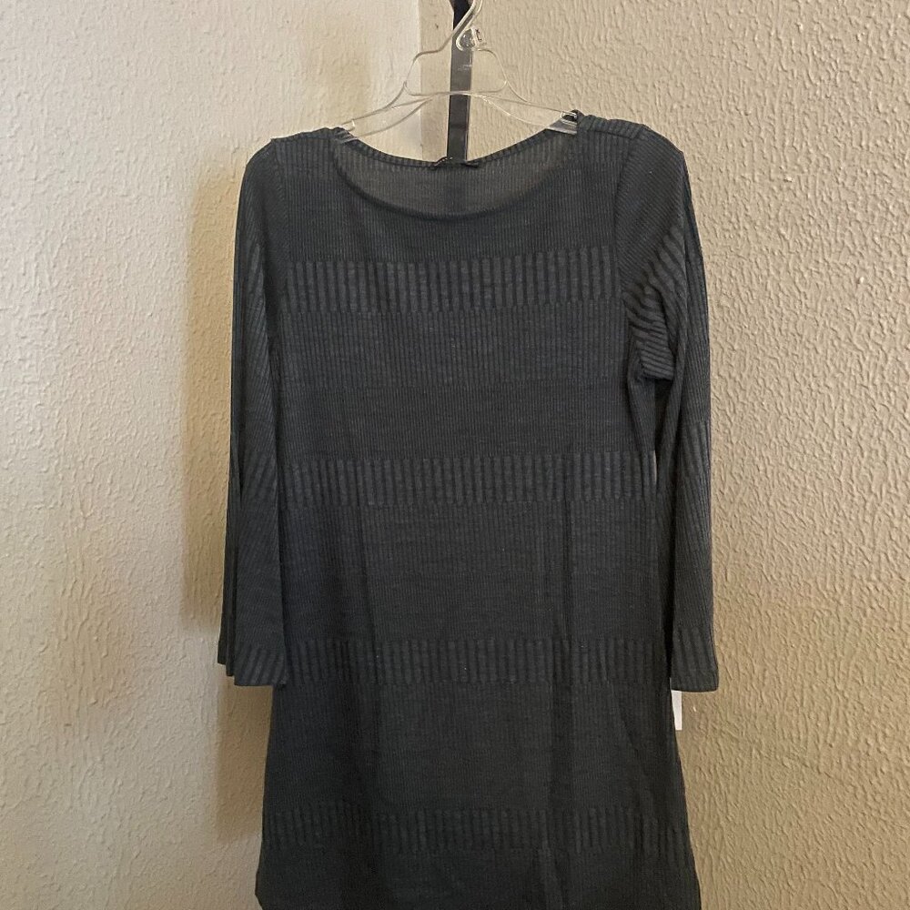 Gray rib knit dress